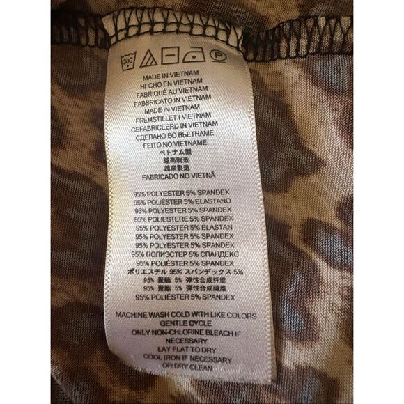 Michael Kors Womens Top, size Large, Leopard Print, Cowl Neckline - Picture 7 of 7